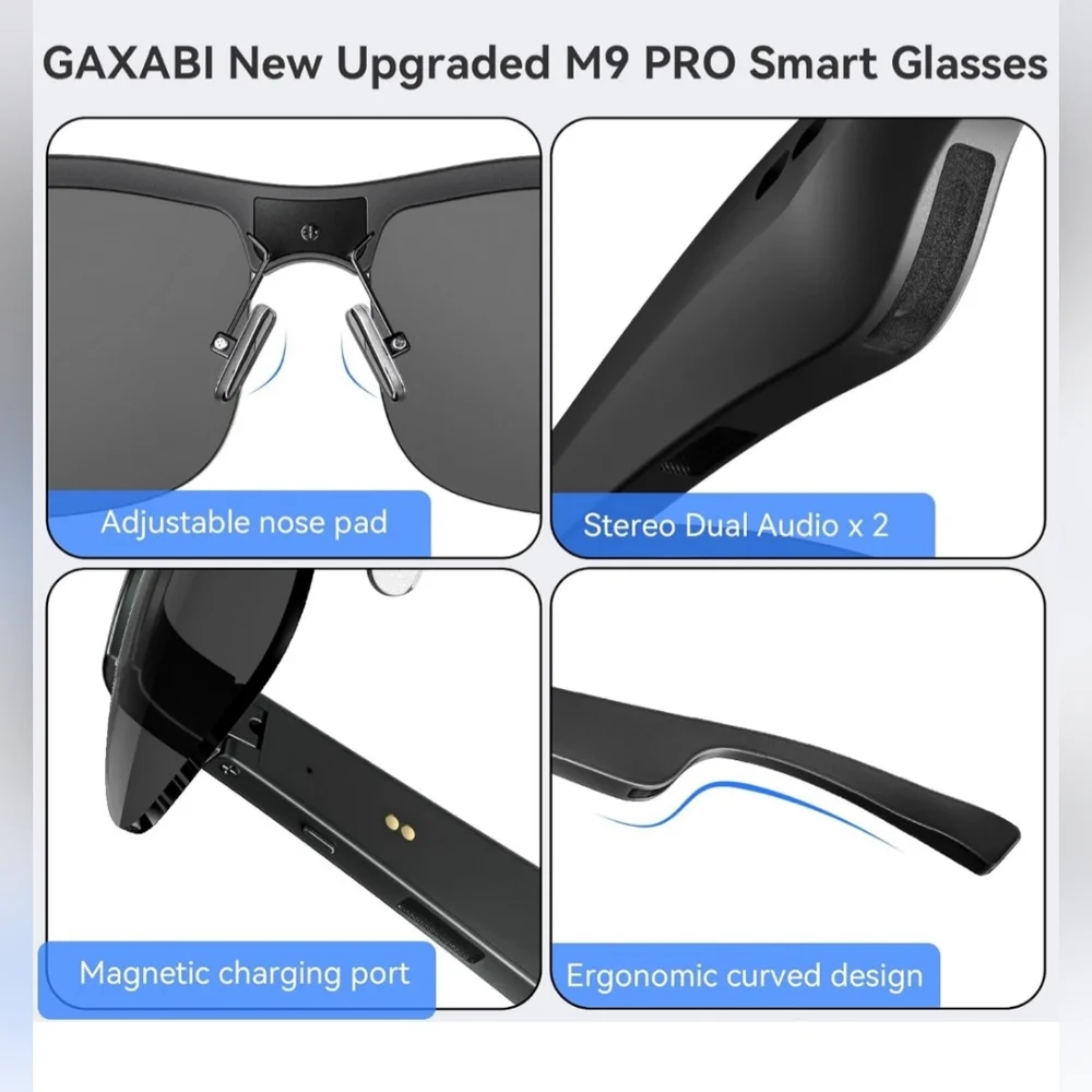 Smart Glasses, Polarized Bluetooth Sunglasses, Built-in Mic & Speakers